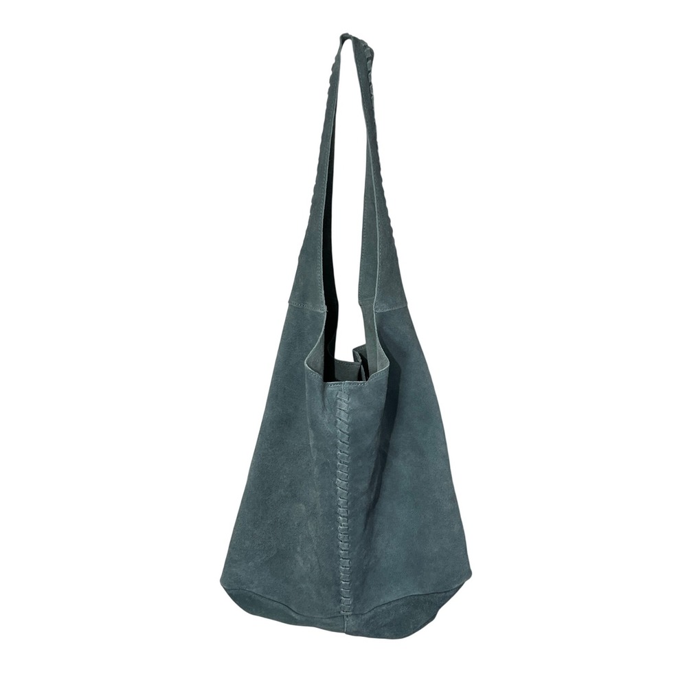 Haute Hippie Teal Suede Hobo Shoulder Bag - Picture 3 of 7